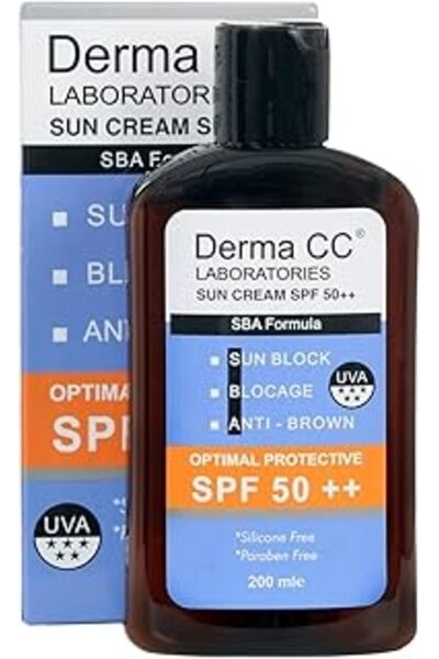 SanalAMCA Store Derma Cc Laboratories Sba(Sun Block+Blockage+Antibrown) Güneş Kremi Spf 50++, 200 Mililitre