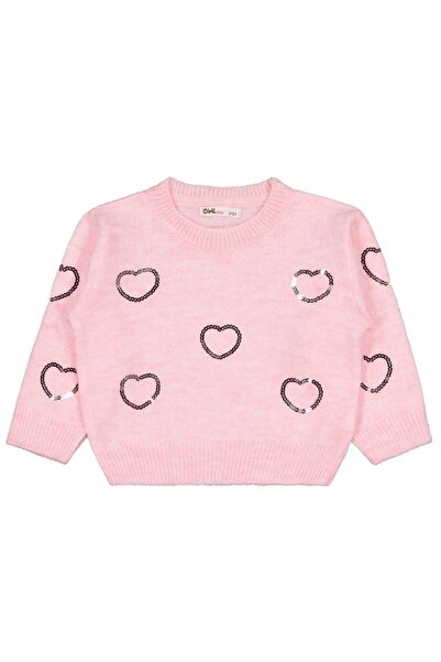 Civil Girls Sequin Heart Embroidered Sweater for Ages 2-5 - Pink 4-5 Years
