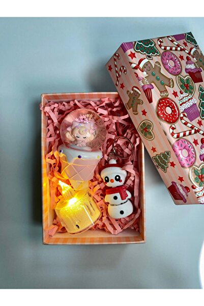 pialbatro KAR KÜRESİ (IŞIKLI), KARDAN ADAM ANAHTARLIK, PİLLİ MUM HEDİYE KUTUS...