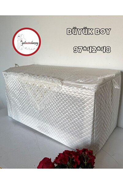 Gelincimherşey Saten Kapitone Kumaş Dantelli Hurç