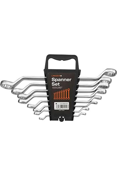 Lawazim Double Ring Spanner Set 8pcs - Offset Wrench Set Silver