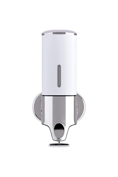OEM Manual Wall-Mounted Soap Dispenser, Chrome & White, 500ml Capacity, ABS