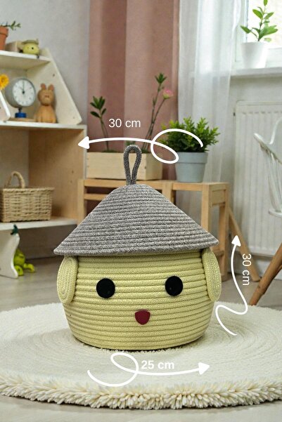 MaVaux Dječja simpatična korpa sa užetom i šeširom 25×30 cm – Organizator za ...