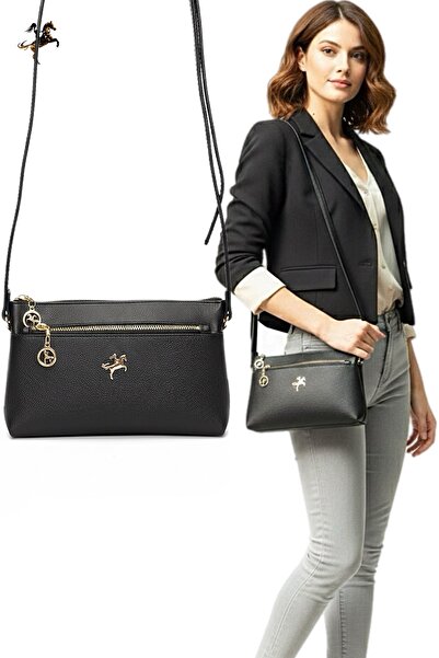 Nas Bag Siyah El ve Omuz Askılı Portföy Çanta