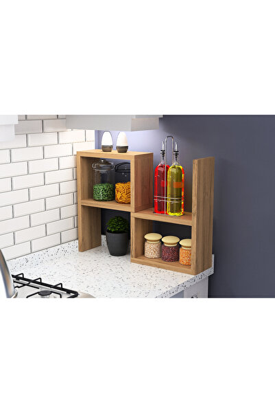 AtelierAnka Çok Amaçlı Tezgah Üstü Düzenleyici Ahşap Raf – Mutfak ve Ev Düzen...