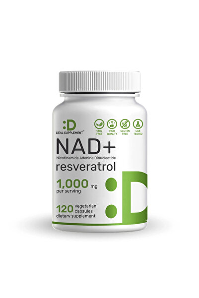 DEAL SUPPLEMENT NAD+ Resveratrol 1,000 mg - 120 Kapsül (Nicotinamide Adenine ...