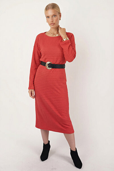 armonika Γυναικείο φόρεμα με μακρύ μανίκι με μαλακή υφή ARM-26K001078