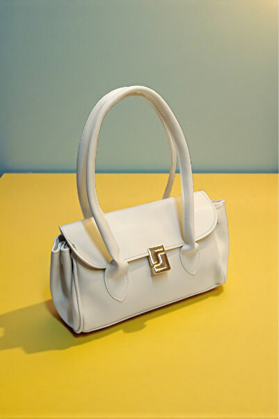 PAPATAY 4627 حقيبة يد وكتف نسائية بحزام طويل ومشبك مربع بتصميم أنيق