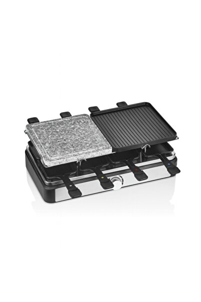 Zilan ZLN-8863 Electric Raclette Grill, 1400W, Stone & Aluminum Plates, Adjustable Thermostat, Grey