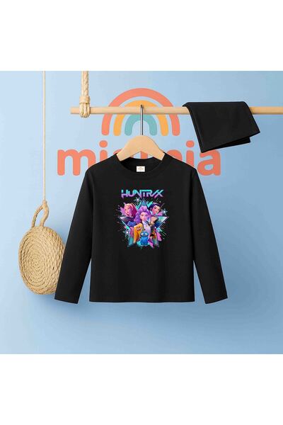 K-pop demon hunters huntrix rumi mira zoey printed Long Sleeve T-Shirt (4-13 Years) (mia0019)