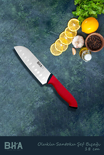 Sürmene Bıçakçı Hacı Ahmet Sürmene Twix Serisi Deluxe Santoku Bıçağı Oluklu 1...