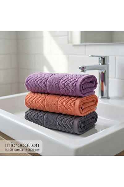 VİENNA طقم مناشف ميكروكوتون 100% قطن مكون من 3 قطع 50×90 سم – فائق النعومة، س...