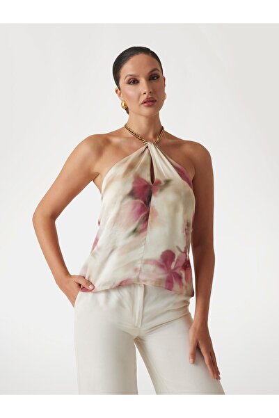 Guess Kadın Marciano Beyaz Çiçek Desenli Üst