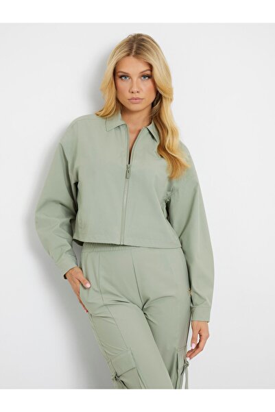 Guess Kadın Regular Fit Haki Naylon Ceket