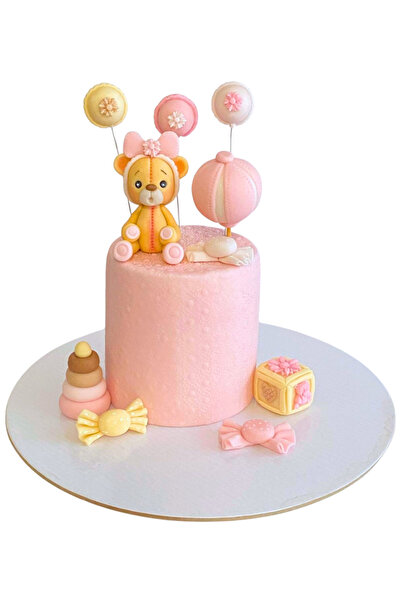FigurinArt Set of sugar paste cake figurines - Little girl bear - handmade