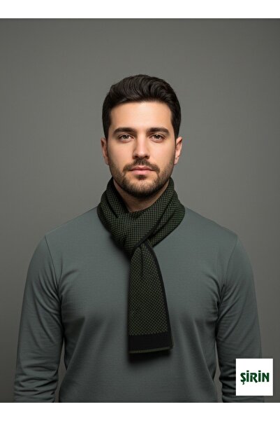 Şirin Giyim Aksesuar Чоловічий двосторонній картатий геометричний шарф, що зб...