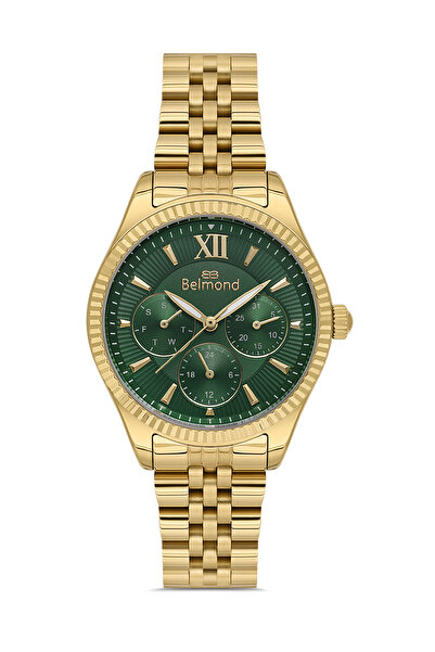 Belmond ساعة يد نسائية SRL1142.170 بسوار فولاذي أخضر وذهبي