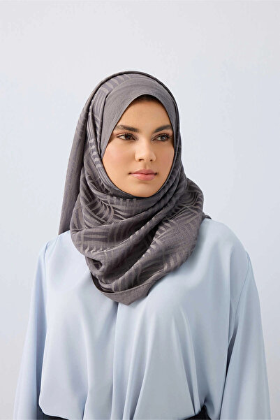 Imannoor İman Kare Anthracite Naia Cotton Shawl 70X210 241-3007-034