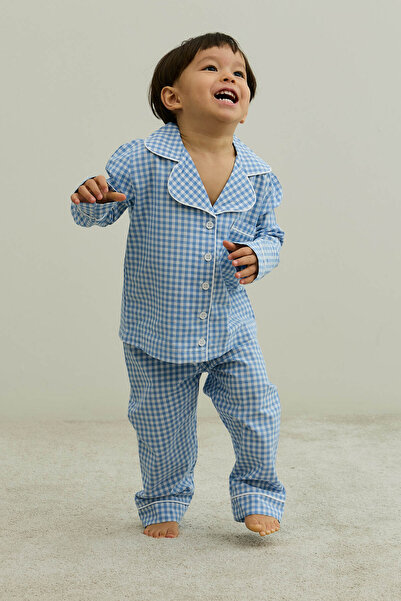 Fahhar Kids Pötikare Cotton Pajama Set Blue