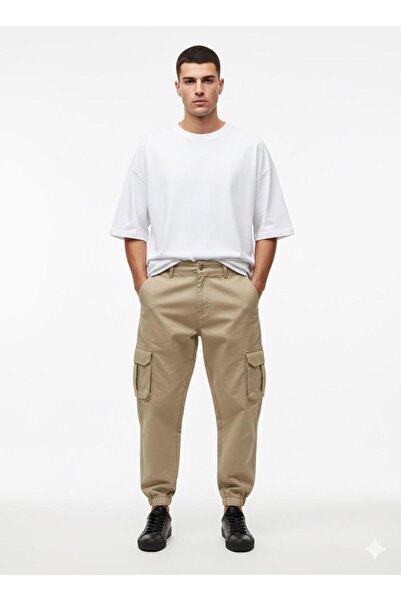 Serseri Jeans Erkek Gabardin yıkamalı kargo pantolon