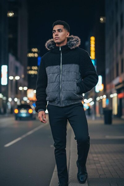 i8 Denim سترة من الدنيم بتفاصيل قطيفة