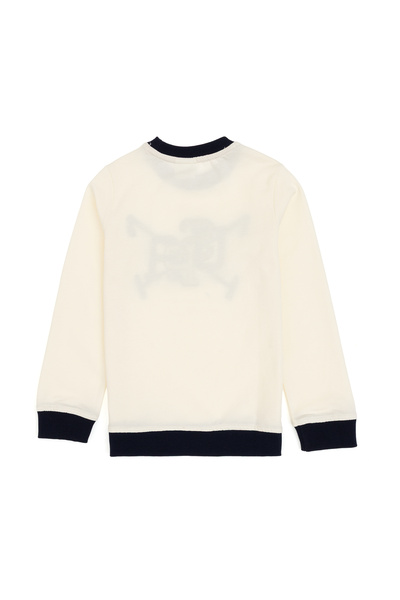 U.S. Polo Assn. Boy's Cream Thin Crew Neck Sweatshirt 50315807-Vr256