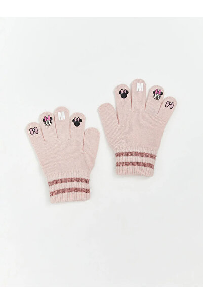 LC Waikiki LCW ACCESSORIES Pembe Minnie Mouse Baskılı Kız Çocuk Eldiven