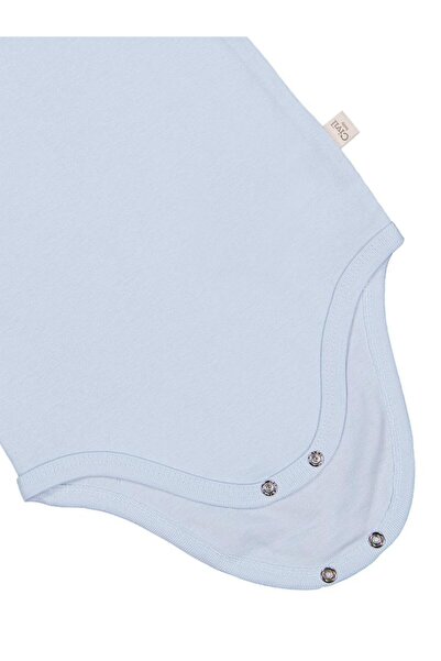Civil Baby Solid Color Short Sleeve 3-9 Months Snap Fastener Bodysuit - Blue 3-6 Months