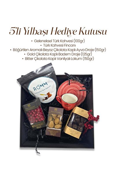 Myra Çikolata Evim 5 li Fincanlı Kahve Lokum Çikolatalı Draje Yılbaşı Hediye ...