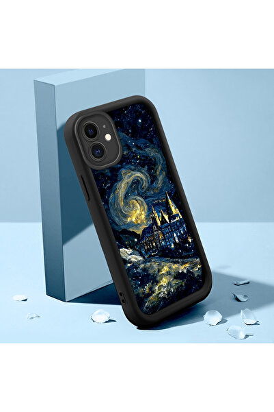 ucuc حافظة سيليكون سوداء بنمط السماء الساحرة المتوافقة مع هاتف iPhone 11