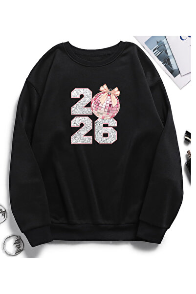 SUNFREE New Year Christmas Christmas 2026 Printed Cotton Circular Neck Sweatshirt