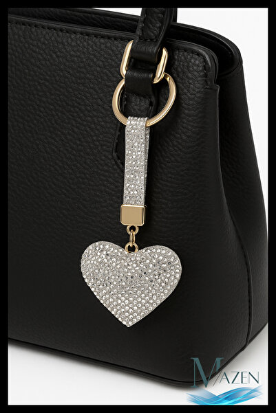 MAZEN سلسلة مفاتيح على شكل قلب مرصع بالأحجار |   سحر |   سلسلة مفاتيح على شكل حقيبة إكسسوار نسائي