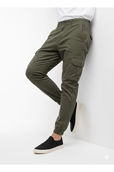 Serseri Jeans Erkek Gabardin yıkamalı kargo pantolon