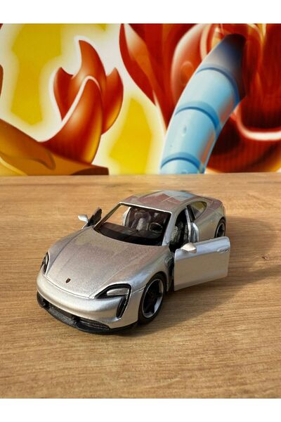 scntoys Porsche Taycan Turbo S Gri 1/36 Ölçek Diecast Metal Model Araba Oyunc...
