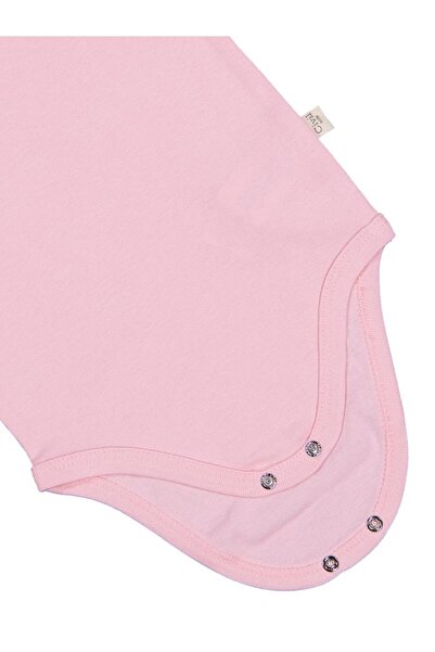 Civil Baby Solid Color Short Sleeve 3-9 Months Snap Fastener Bodysuit - Pink 3-6 Months