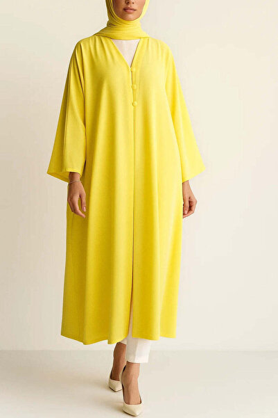 MayaCloset Arabic Wrap Front Button Detailing Abaya & Kimono & Ferace