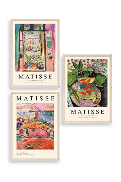 CT STONES Matisse Triple Wooden Framed Painting