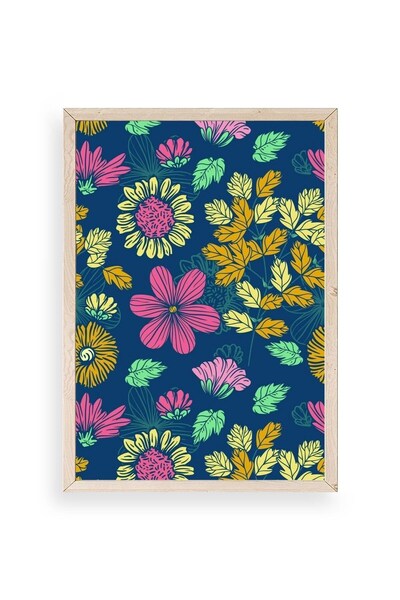 CT STONES Flowers Wooden Framed Painting