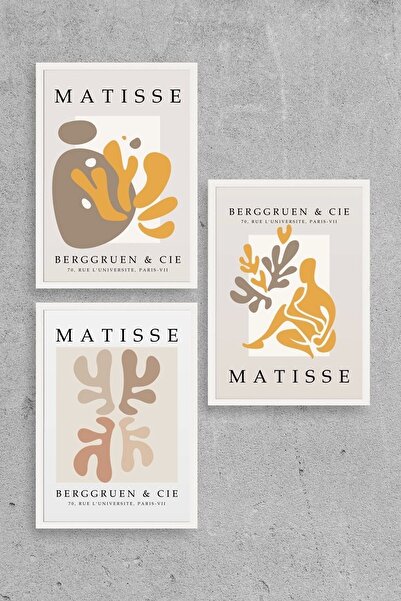 CT STONES Matisse Triple Wooden Framed Painting