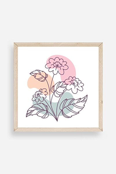 Twin Store لوحة مؤطرة بالزهور الخشبية