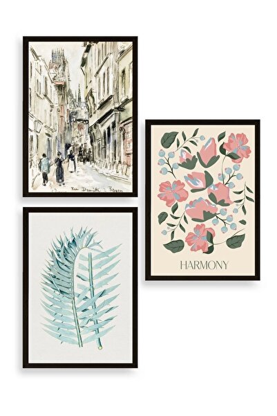 CT STONES Harmony Triple Wooden Framed Table