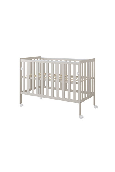 Nichiduta Patut din lemn si MDF pentru copii Bambi Cashmere cu laterala culisanta,roti cu blocare, v