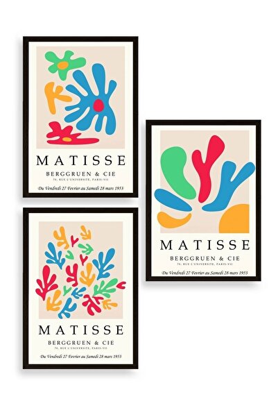CT STONES Matisse Triple Wooden Framed Painting