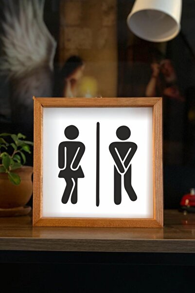 Marsilyan لوحة 'استعجل' للحمام بإطار خشبي مقاس 23 × 23