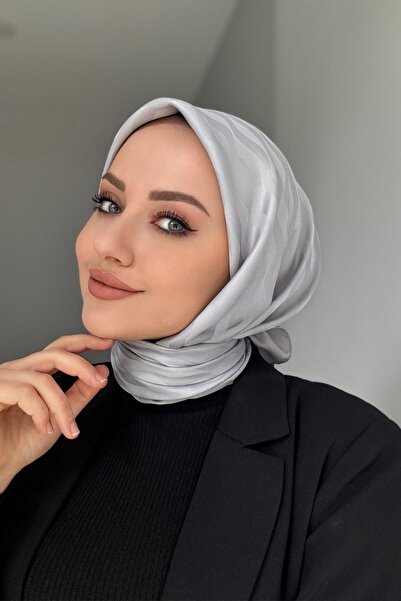 Byedauzunlar Eșarfă jacquard mătăsoasă cu model gri deschis