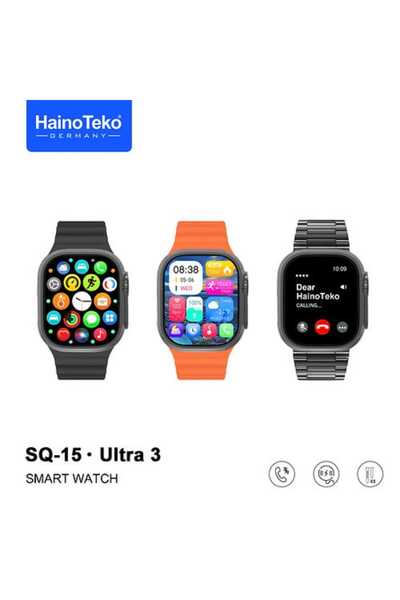 haino teko germany SQ-15 Ultra3 Smartwatch with AMOLED Display, 3 Pairs of St...