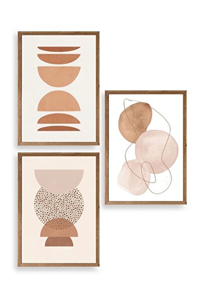 CT STONES Modern Triple Wooden Framed Painting