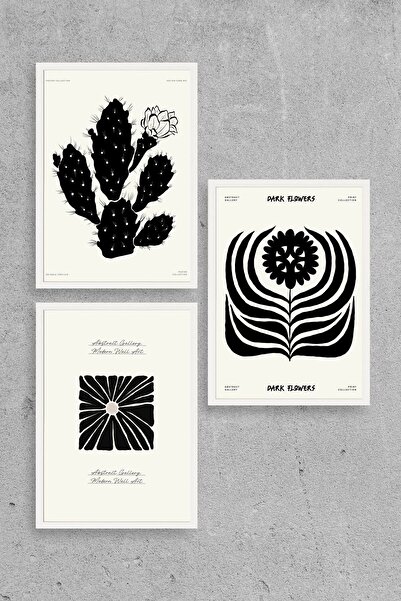 CT STONES Modern Triple Wooden Framed Painting