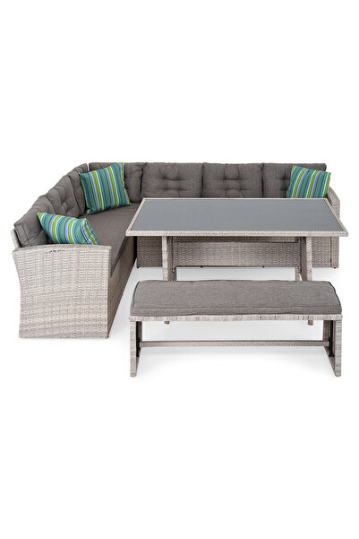 Maison Mex Set 4 piese grãdinã/terasă, LAGUNA, gri