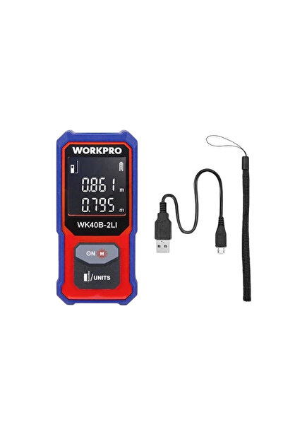 Workpro متر ليزر 40 م ورك برو شحن LASER DISTANCE MEASURER WP267001